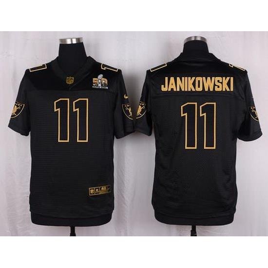 Nike Raiders #11 Sebastian Janikowski Black Mens Stitched NFL Elite Pro Line Gold Collection Jersey