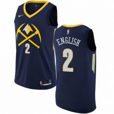 Mens Nike Denver Nuggets 2 Alex English Swingman Navy Blue NBA Jersey City Edition