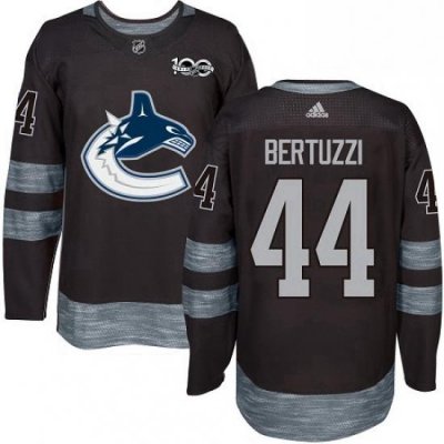 Mens Adidas Vancouver Canucks 44 Todd Bertuzzi Authentic Black 1917 2017 100th Anniversary NHL Jersey