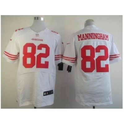 Nike San Francisco 49ers 82 Mario Manningham White Elite NFL Jersey