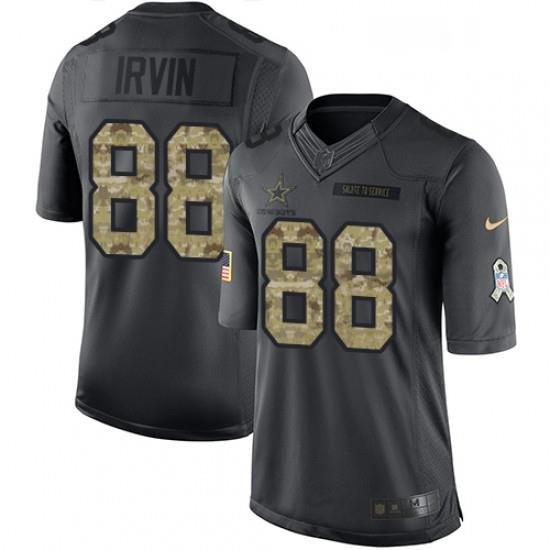 Mens Nike Dallas Cowboys 88 Michael Irvin Limited Black 2016 Salute to Service NFL Jersey