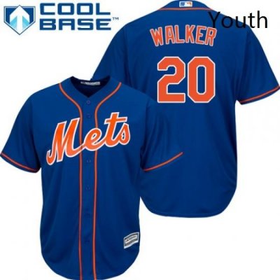 Youth Majestic New York Mets 20 Neil Walker Authentic Royal Blue Alternate Home Cool Base MLB Jersey