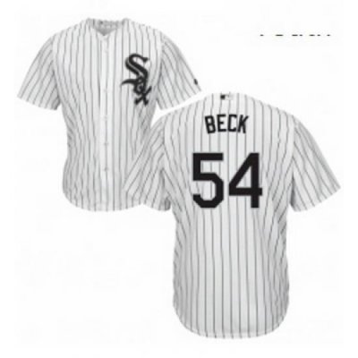 Youth Majestic Chicago White Sox 54 Chris Beck Replica White Home Cool Base MLB Jersey