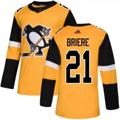 Youth Adidas Pittsburgh Penguins 21 Michel Briere Authentic Gold Alternate NHL Jersey