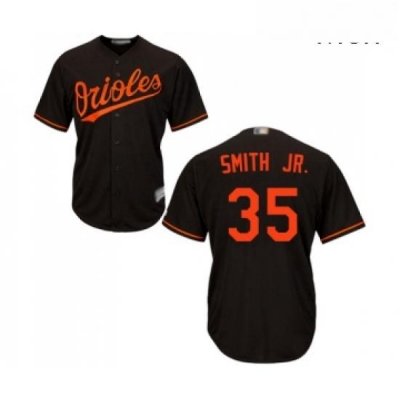 Mens Baltimore Orioles 35 Dwight Smith Jr Replica Black Alternate Cool Base Baseball Jersey