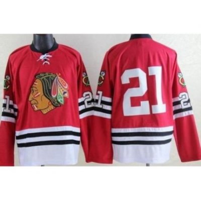 Chicago Blackhawks #21 Stan Mikita Red Mitchell And Ness 1960-61 Throwback Stitched NHL Jersey