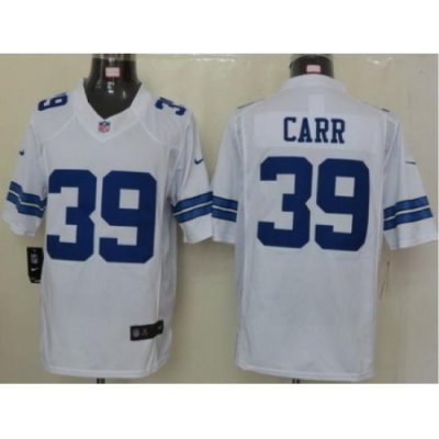 Nike Dallas CoWboys 39 Brandon Carr White LIMITED NFL Jersey