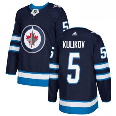 Mens Adidas Winnipeg Jets 5 Dmitry Kulikov Authentic Navy Blue Home NHL Jersey