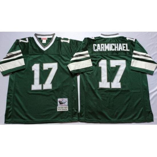 Men Philadelphia Eagles 17 Harold Carmichael Green M&N Throwback Jersey