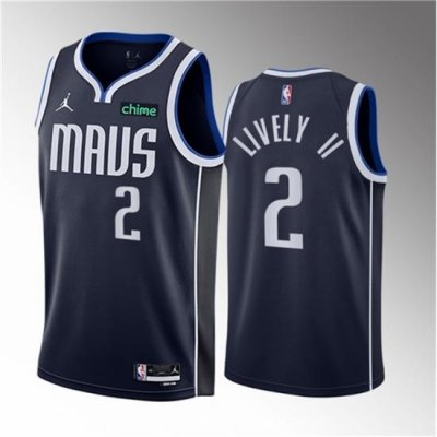 Men Dallas Mavericks 2 Dereck Lively II Navy 2023 Draft Statement Edition Stitched Basketball Jersey