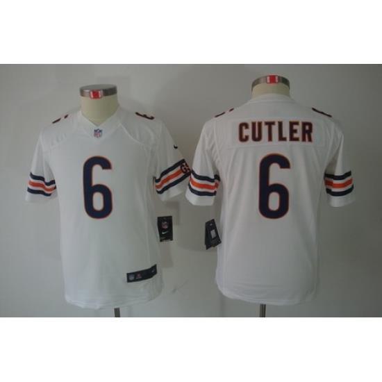 Youth Nike Chicago Bears #6 Cutler White Limited Jerseys