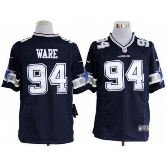 Nike Dallas CoWboys 94 DeMarcus Ware Blue Game NFL Jersey