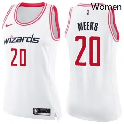 Womens Nike Washington Wizards 20 Jodie Meeks Swingman WhitePink Fashion NBA Jersey