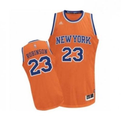 Mens New York Knicks 23 Mitchell Robinson Authentic Orange Alternate Basketball Jersey