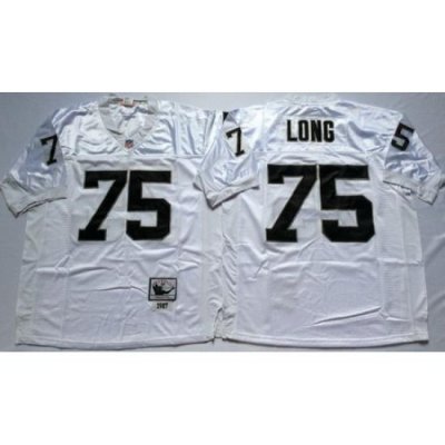 Mitchell And Ness Raiders #75 Howie Long White Throwback Stitched NFL Jersey