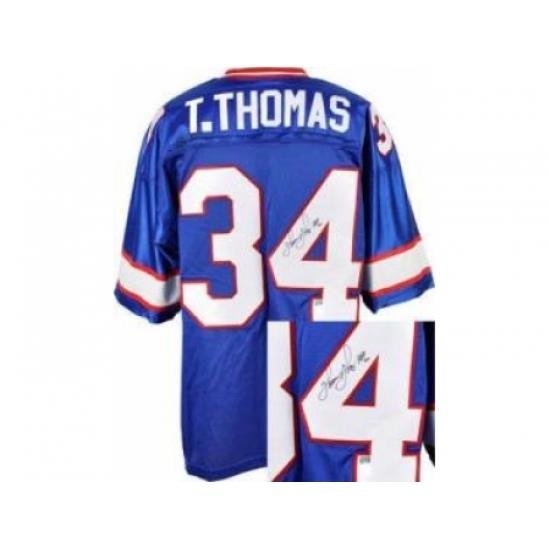 Buffalo Bills 34 Thurman Thomas Throwback M&N Signed NFL Jerseys