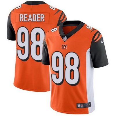 Nike Bengals 98 D J  Reader Orange Alternate Men Stitched NFL Vapor Untouchable Limited Jersey