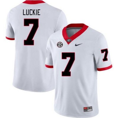 Men #7 Lawson Luckie Georgia Bulldogs College Football Jerseys Stitched-White