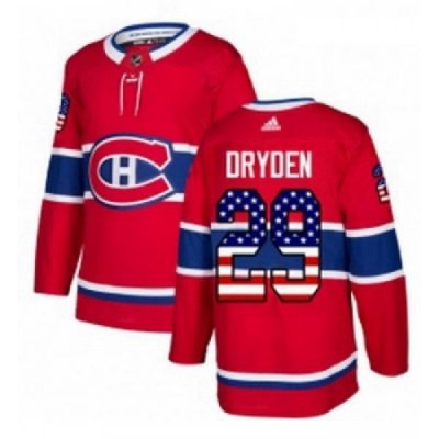 Youth Adidas Montreal Canadiens 29 Ken Dryden Authentic Red USA Flag Fashion NHL Jersey