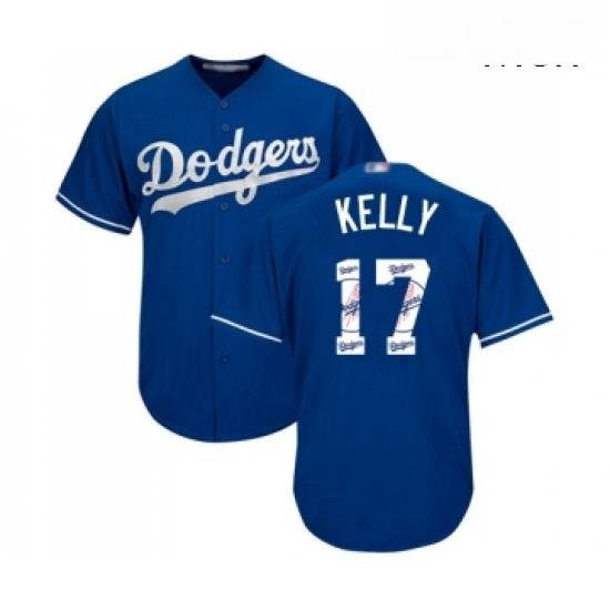 Mens Los Angeles Dodgers 17 Joe Kelly Authentic Royal Blue Team Logo Fashion Cool Base Baseball Jersey