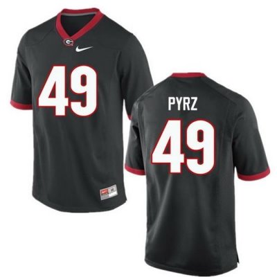 Men Georgia Bulldogs #49 Koby Pyrz College Football Jerseys-Black