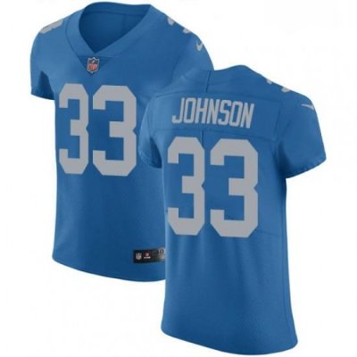 Nike Detroit Lions 33 Kerryon Johnson Blue Throwback Men Stitched NFL Vapor Untouchable Elite Jersey