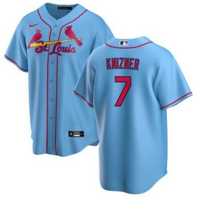 Men St  Louis Cardinals 7 AndreW Knizner Blue Cool Base Stitched Jersey