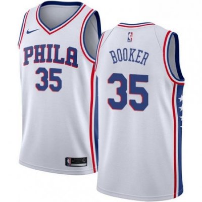 Youth Nike Philadelphia 76ers 35 Trevor Booker Swingman White NBA Jersey Association Edition