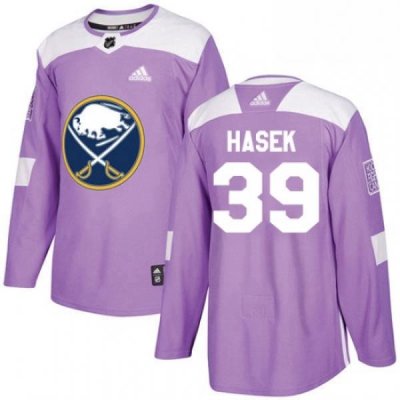 Mens Adidas Buffalo Sabres 39 Dominik Hasek Authentic Purple Fights Cancer Practice NHL Jersey