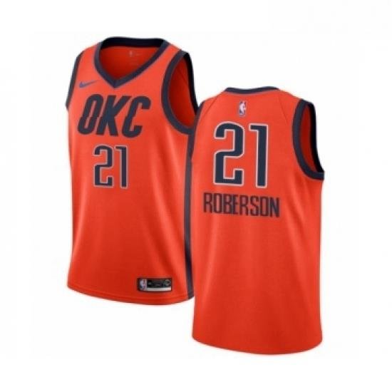 Youth Nike Oklahoma City Thunder 21 Andre Roberson Orange Swingman Jersey Earned Edition