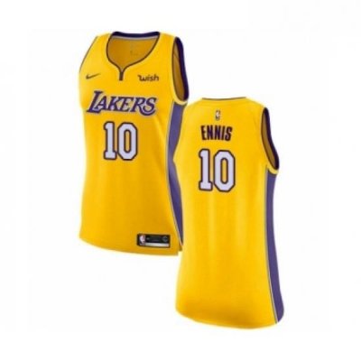 Womens Los Angeles Lakers 10 Tyler Ennis Authentic Gold Home Basketball Jersey Icon Edition