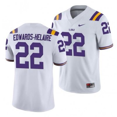 LSU Tiger Clyde Edwards Helaire White College Football Men'S Jersey