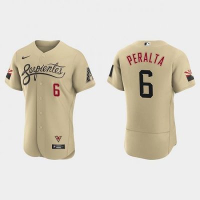 Arizona Diamondbacks 6 David Peralta Men Nike 2021 City Connect Authentic MLB Jersey Gold