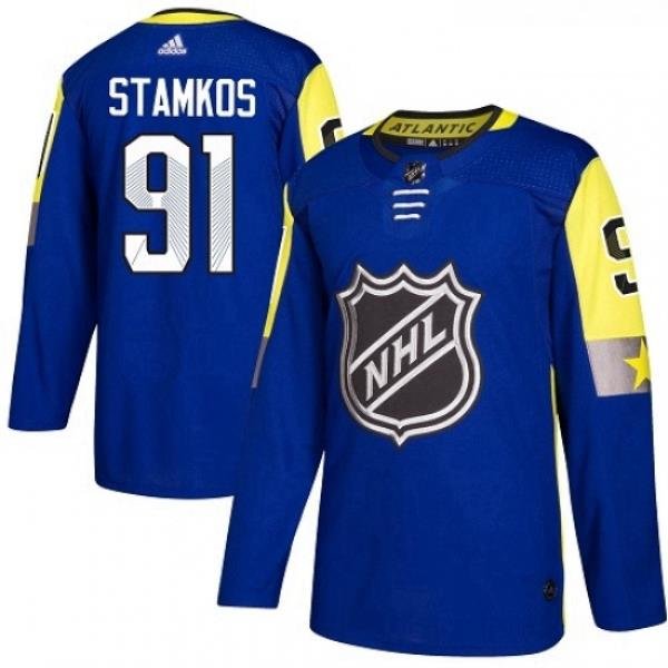 Youth Adidas Tampa Bay Lightning 91 Steven Stamkos Authentic Royal Blue 2018 All Star Atlantic Division NHL Jersey