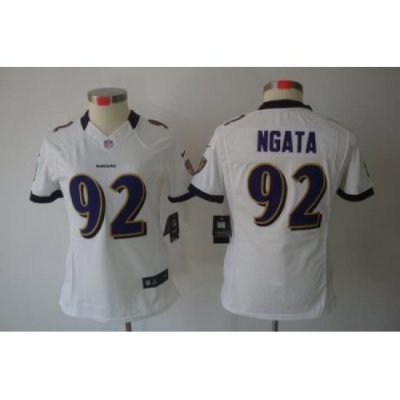 Women Nike Baltimore Ravens #92 Haloti Ngata White(Women Limited Jerseys)