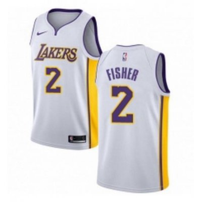 Womens Nike Los Angeles Lakers 2 Derek Fisher Swingman White NBA Jersey Association Edition