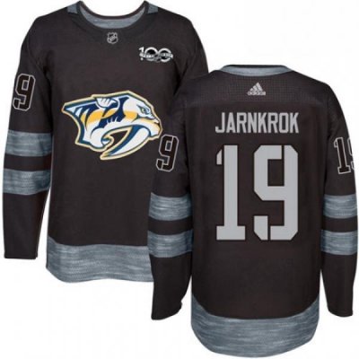 Mens Adidas Nashville Predators 19 Calle Jarnkrok Authentic Black 1917 2017 100th Anniversary NHL Jersey