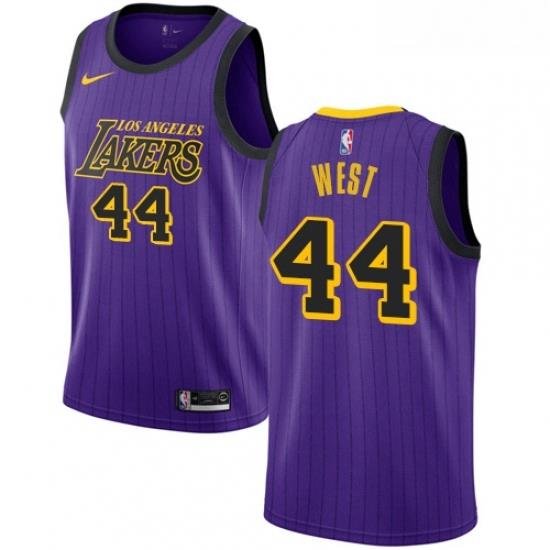 Womens Nike Los Angeles Lakers 44 Jerry West Swingman Purple NBA Jersey City Edition