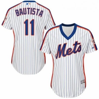 Womens Majestic New York Mets 11 Jose Bautista Authentic White Alternate Cool Base MLB Jersey