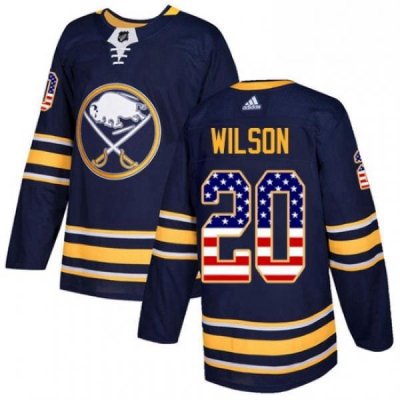 Mens Adidas Buffalo Sabres 20 Scott Wilson Authentic Navy Blue USA Flag Fashion NHL Jersey