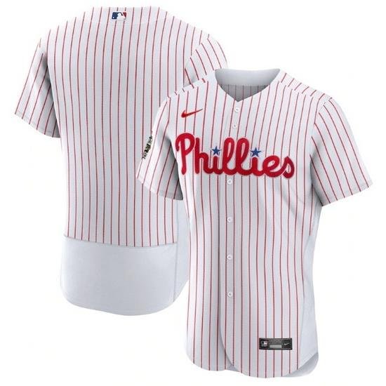 Men Philadelphia Phillies Blank White 2022 World Series Flex Base Stitched Baseball Jersey