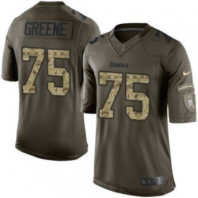 Nike Pittsburgh Steelers #75 Joe Greene Green Men 27s Stitched NFL Limited Salute to Service Jersey