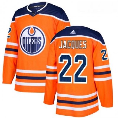 Youth Adidas Edmonton Oilers 22 Jean Francois Jacques Authentic Orange Home NHL Jersey