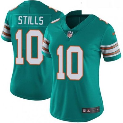 Womens Nike Miami Dolphins 10 Kenny Stills Elite Aqua Green Alternate NFL Jersey