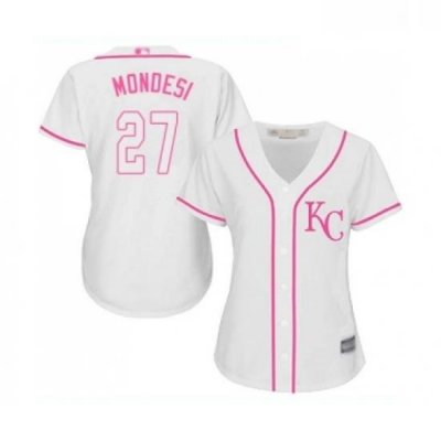 Womens Kansas City Royals 27 Adalberto Mondesi Replica White Fashion Cool Base Baseball Jersey