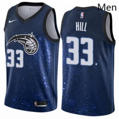 Mens Nike Orlando Magic 33 Grant Hill Swingman Blue NBA Jersey City Edition