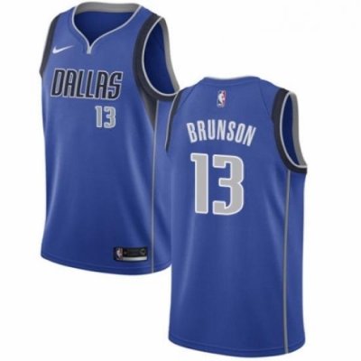 Youth Nike Dallas Mavericks 13 Jalen Brunson Swingman Royal Blue Road NBA Jersey Icon Edition