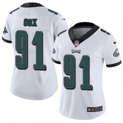 Womens Nike Philadelphia Eagles 91 Fletcher Cox White Vapor Untouchable Limited Player NFL Jersey