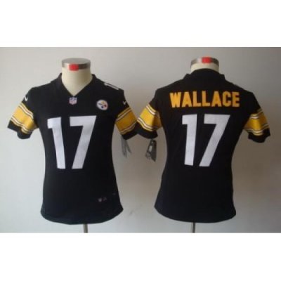 Women Nike Pittsburgh Steelers #17 Mike Wallace Black(Women Limited Jerseys)