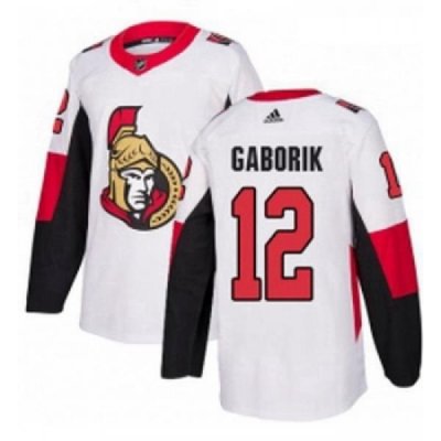 Youth Adidas Ottawa Senators 12 Marian Gaborik Authentic White Away NHL Jersey